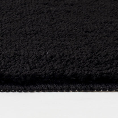 JUNE Machine Washable Non-Slip Black Bathroom Rug Texture