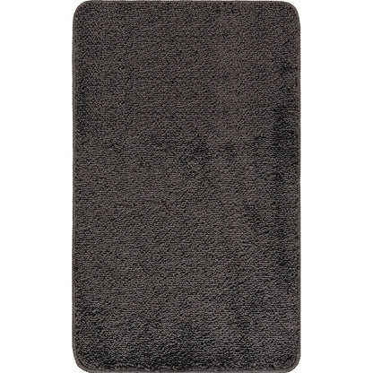 JUNE Machine Washable Non-Slip Grey Bathroom Rug Flat