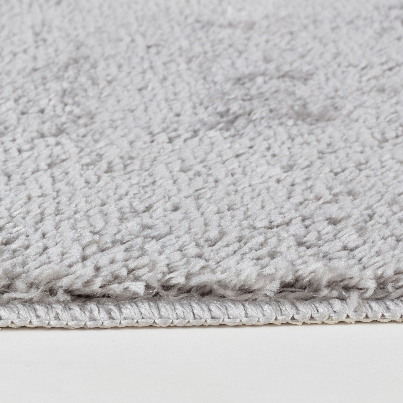 JUNE Machine Washable Non-Slip Light Grey Bathroom Rug Texture