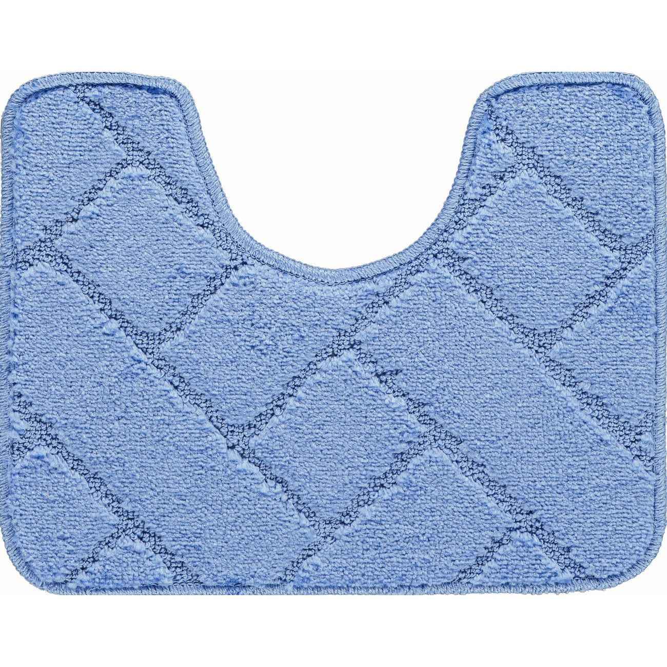 JUNIPER 2 Piece Machine Washable Non-Slip Blue Bathroom Rug Set Pedestal