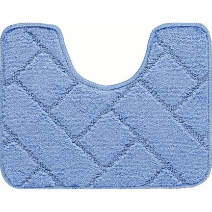 JUNIPER 2 Piece Machine Washable Non-Slip Blue Bathroom Rug Set Pedestal