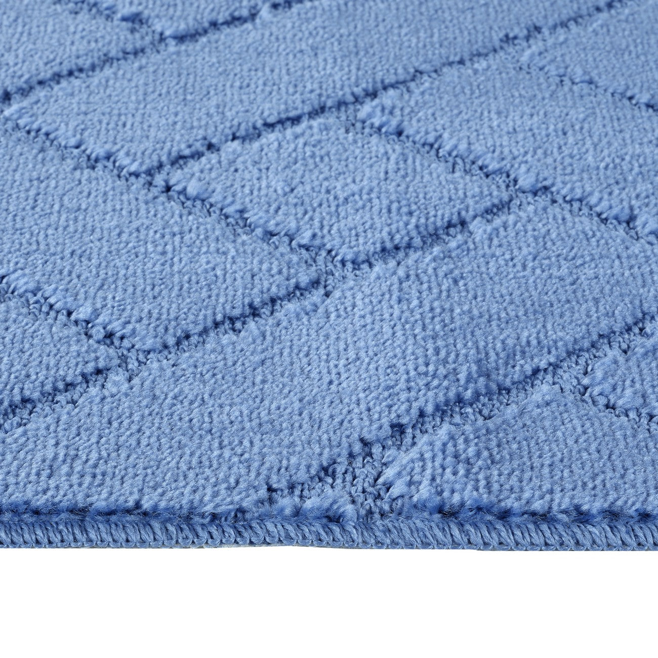 JUNIPER 2 Piece Machine Washable Non-Slip Blue Bathroom Rug Set Texture