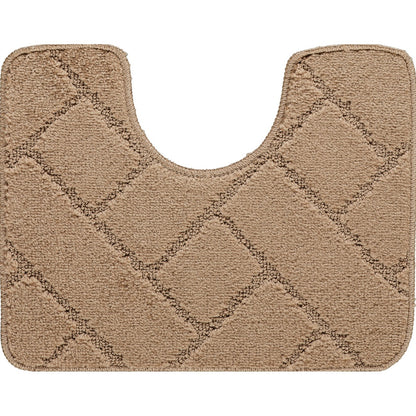 JUNIPER 2 Piece Machine Washable Non-Slip Brown Bathroom Rug Set Pedestal