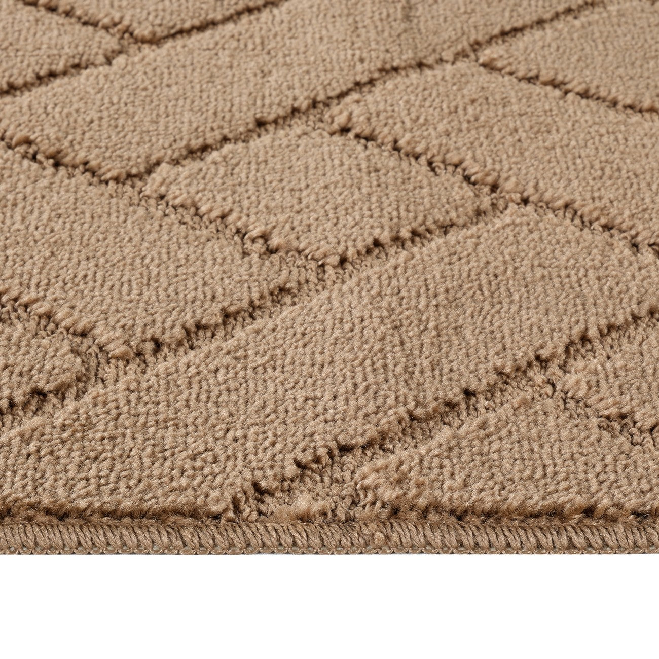 JUNIPER 2 Piece Machine Washable Non-Slip Brown Bathroom Rug Set Texture