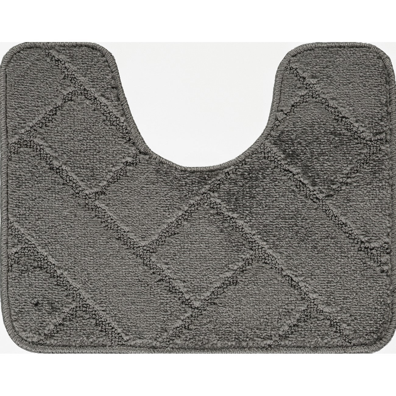 JUNIPER 2 Piece Machine Washable Non-Slip Dark Grey Bathroom Rug Set Pedestal