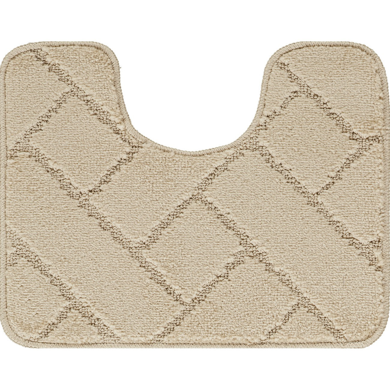 JUNIPER 2 Piece Machine Washable Non-Slip Light Beige Bathroom Rug Set Pedestal