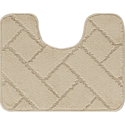 JUNIPER 2 Piece Machine Washable Non-Slip Light Beige Bathroom Rug Set Pedestal