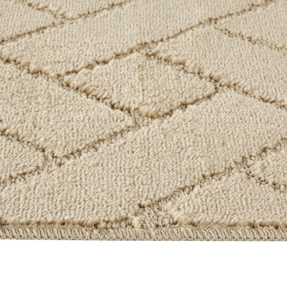 JUNIPER 2 Piece Machine Washable Non-Slip Light Beige Bathroom Rug Set Texture