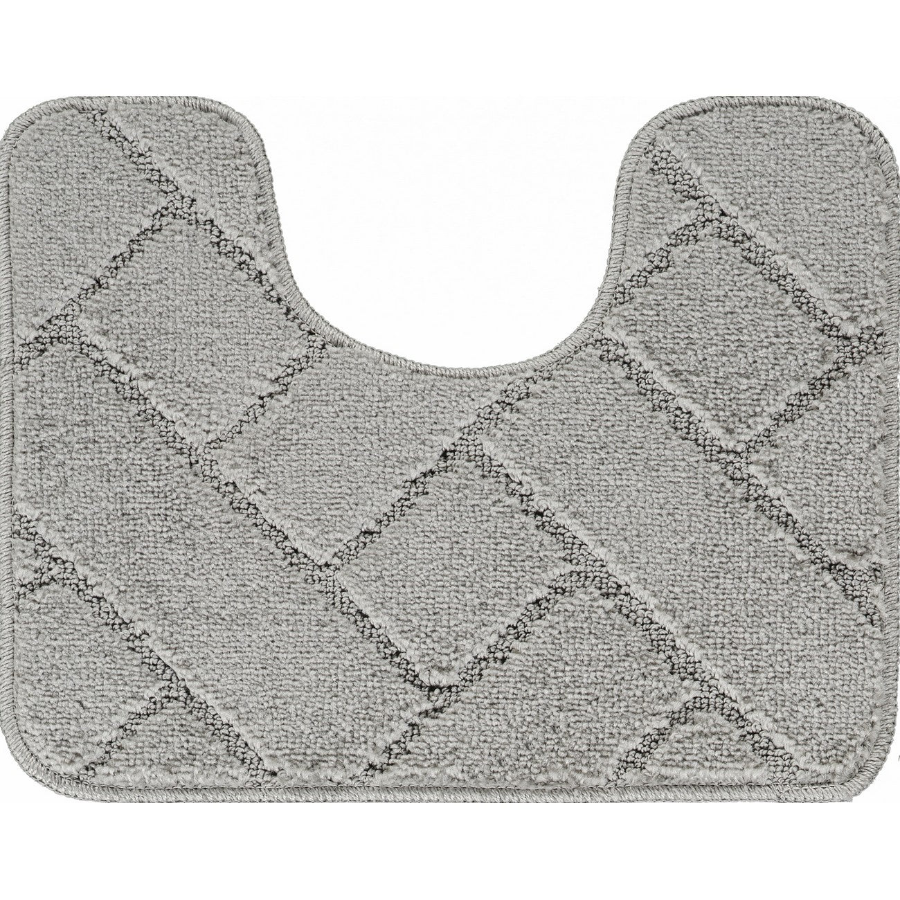 JUNIPER 2 Piece Machine Washable Non-Slip Light Grey Bathroom Rug Set Pedestal