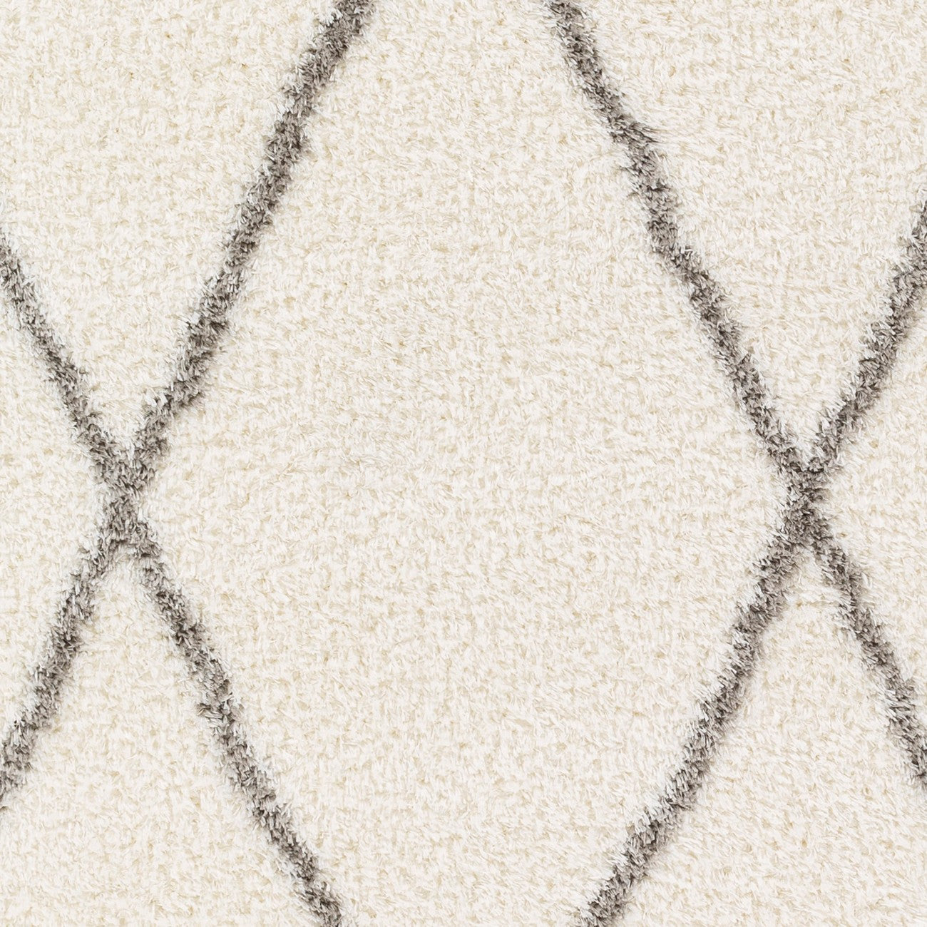 JUNO Shaggy Modern Plush Pile Ivory Area Rug Swatch