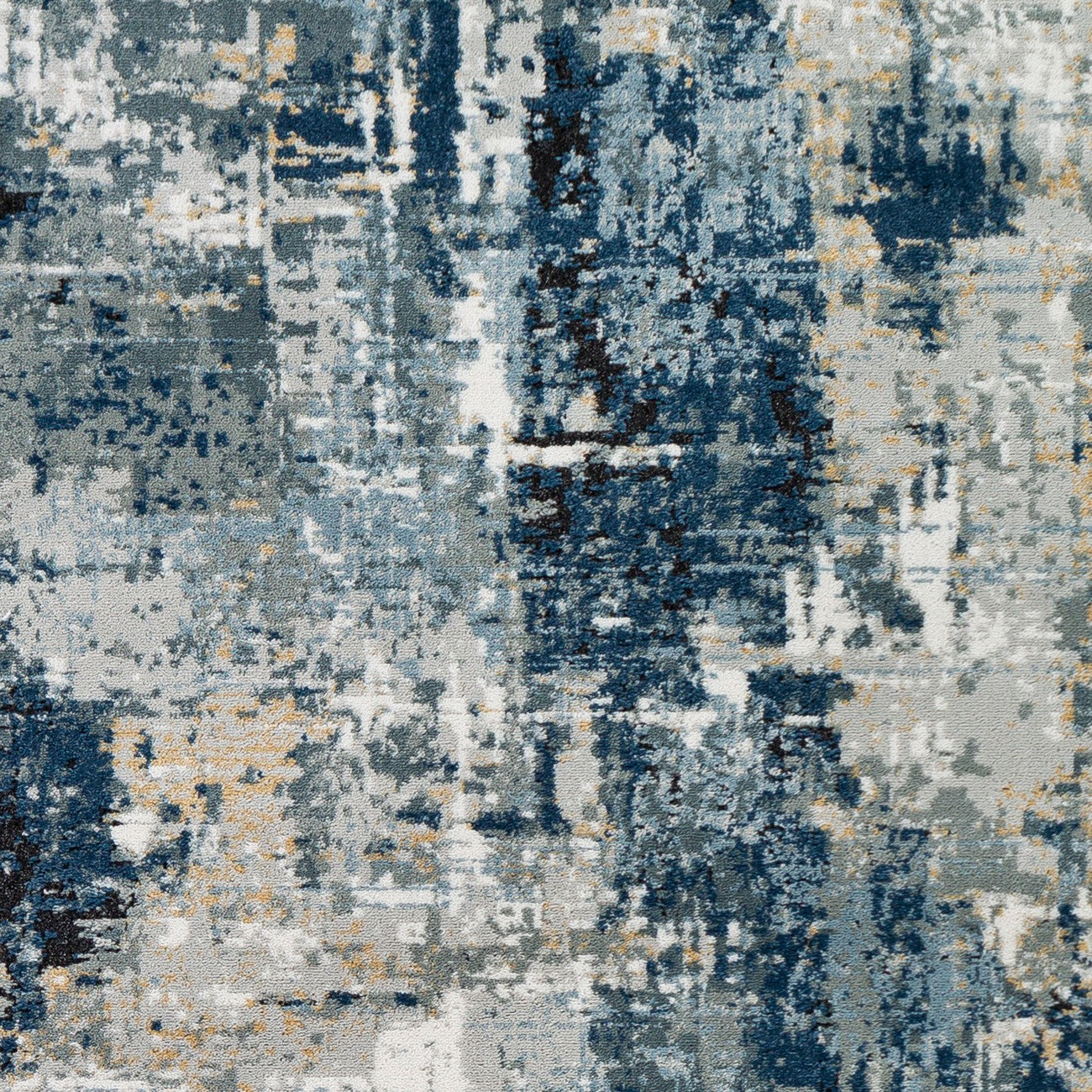 LENA Abstract Modern Marble Denim Area Rug Swatch