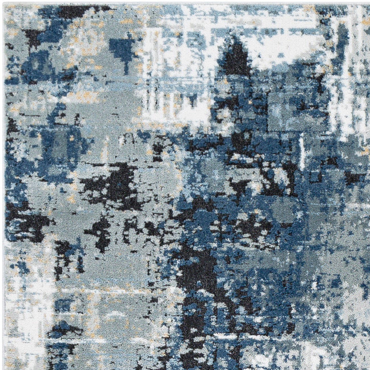 LENA Abstract Modern Marble Denim Area Rug Zoom