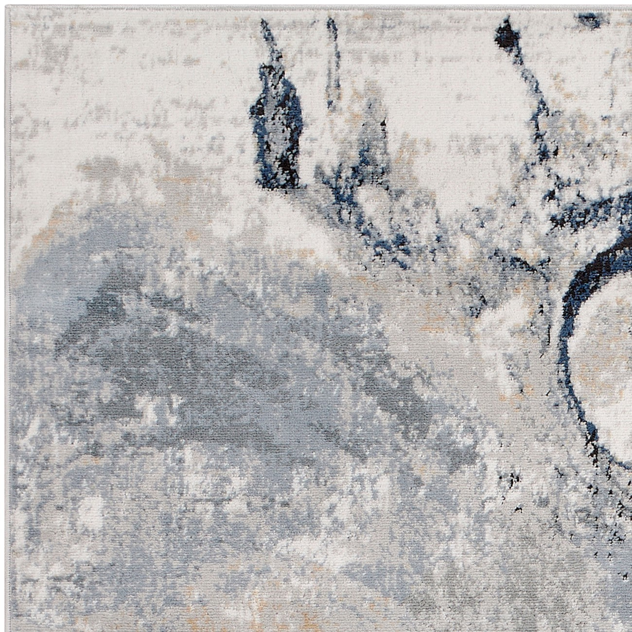 EMMA Abstract Modern Marble Dark Blue Area Rug Zoom