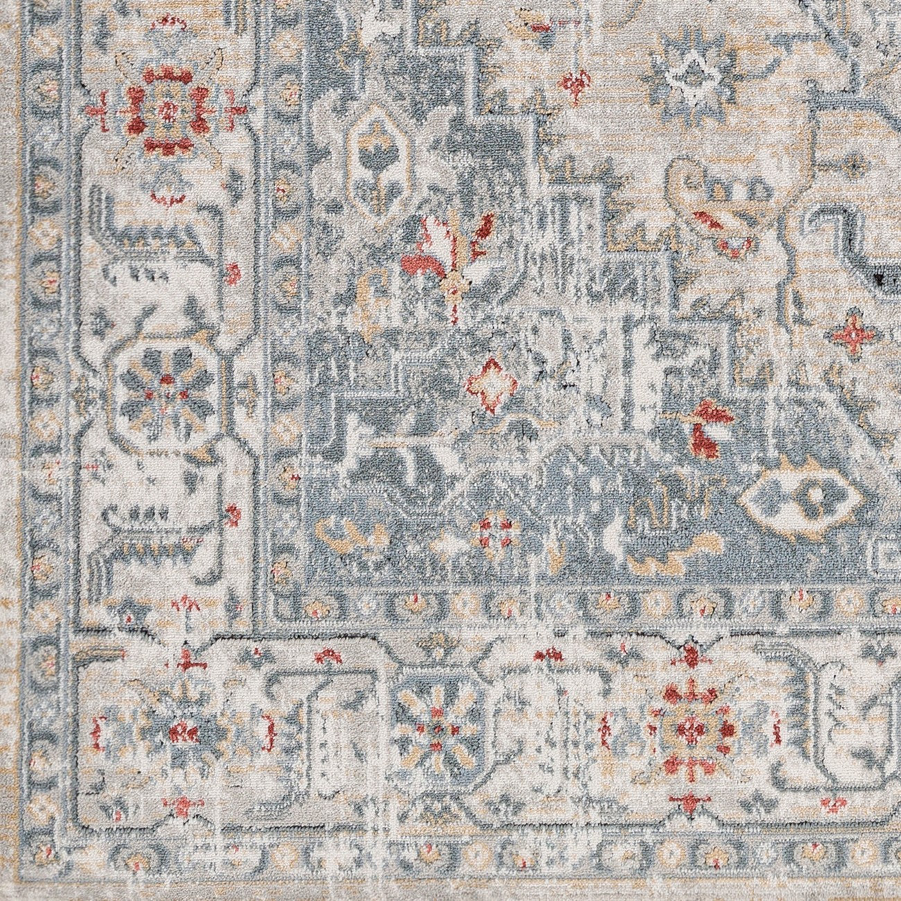 DALILA Vintage Traditional Oriental Boho Medium Grey Area Rug Swatch
