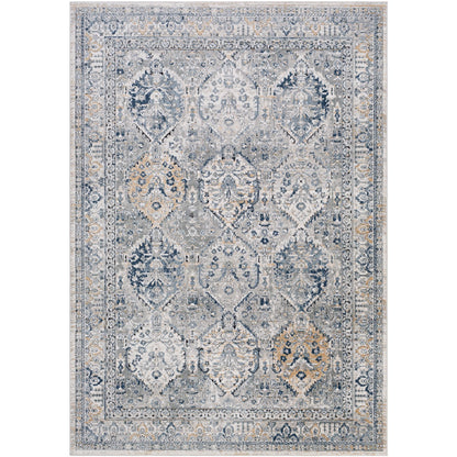 CAMILA Vintage Traditional Oriental Boho Light Grey Area Rug Flat