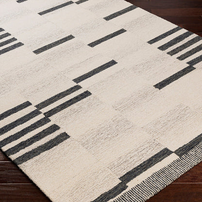 KAAYA Hand-Tufted Global Wool Beige Area Rug Corner