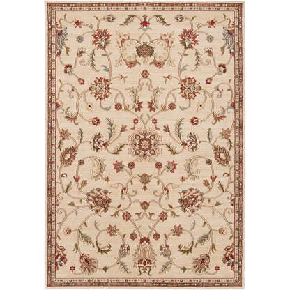 KABANI Scandi Traditional Boho Khaki Area Rug Flat