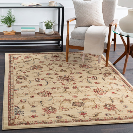 KABANI Scandi Traditional Boho Khaki Area Rug Roomscene