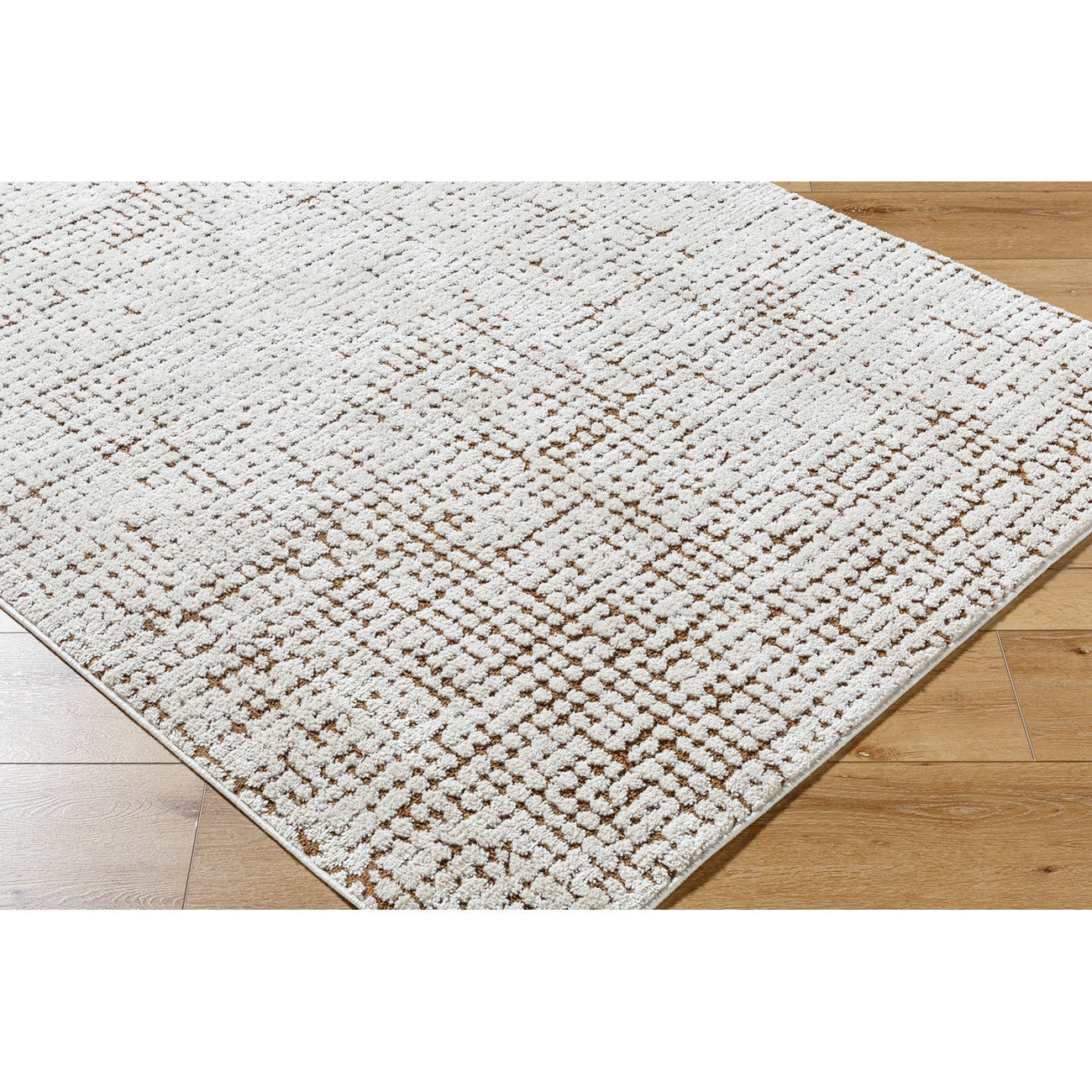 KAELIE Our PNW Home x Livabliss Scandi High Pile Ivory/Brown Area Rug Corner