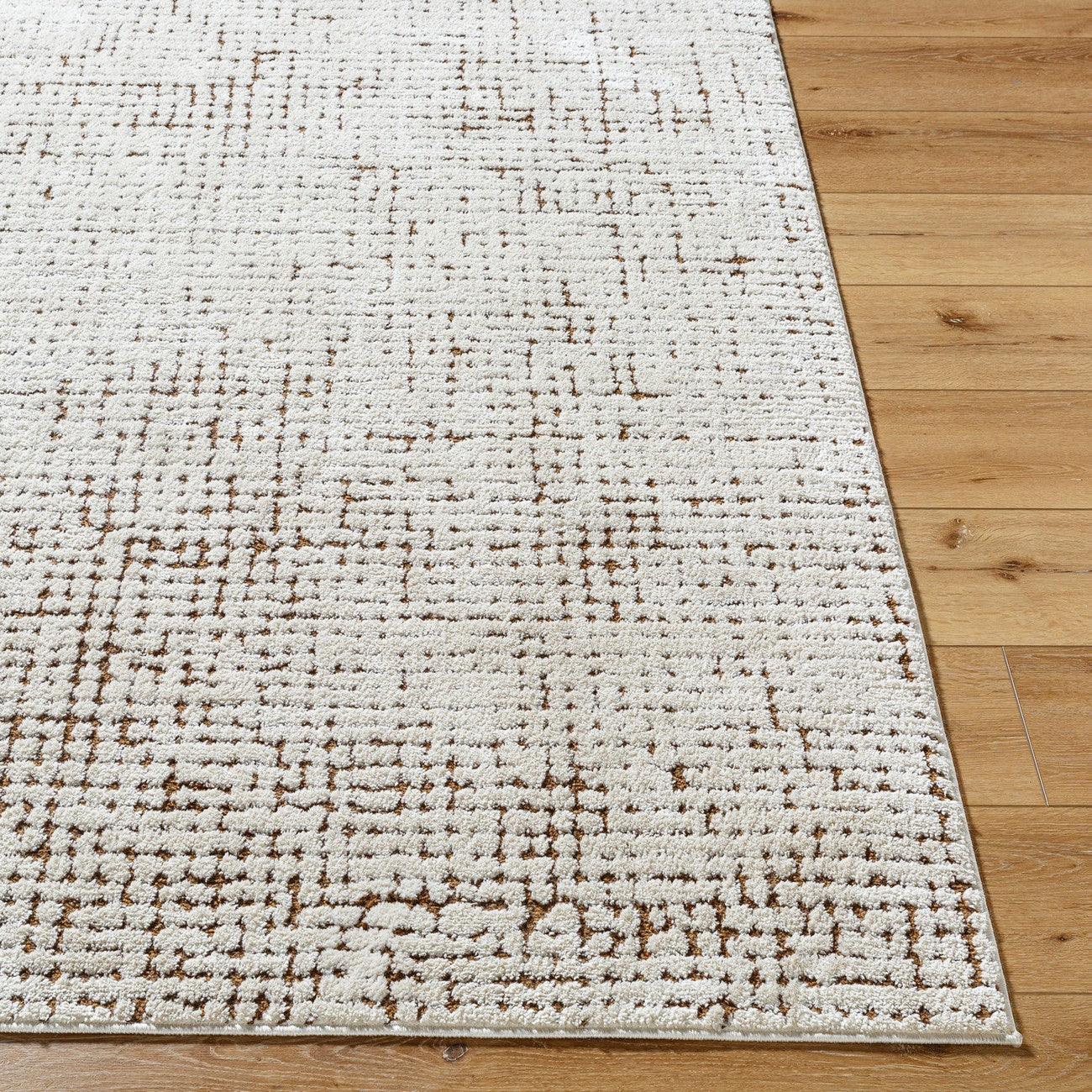 KAELIE Our PNW Home x Livabliss Scandi High Pile Ivory/Brown Area Rug Front