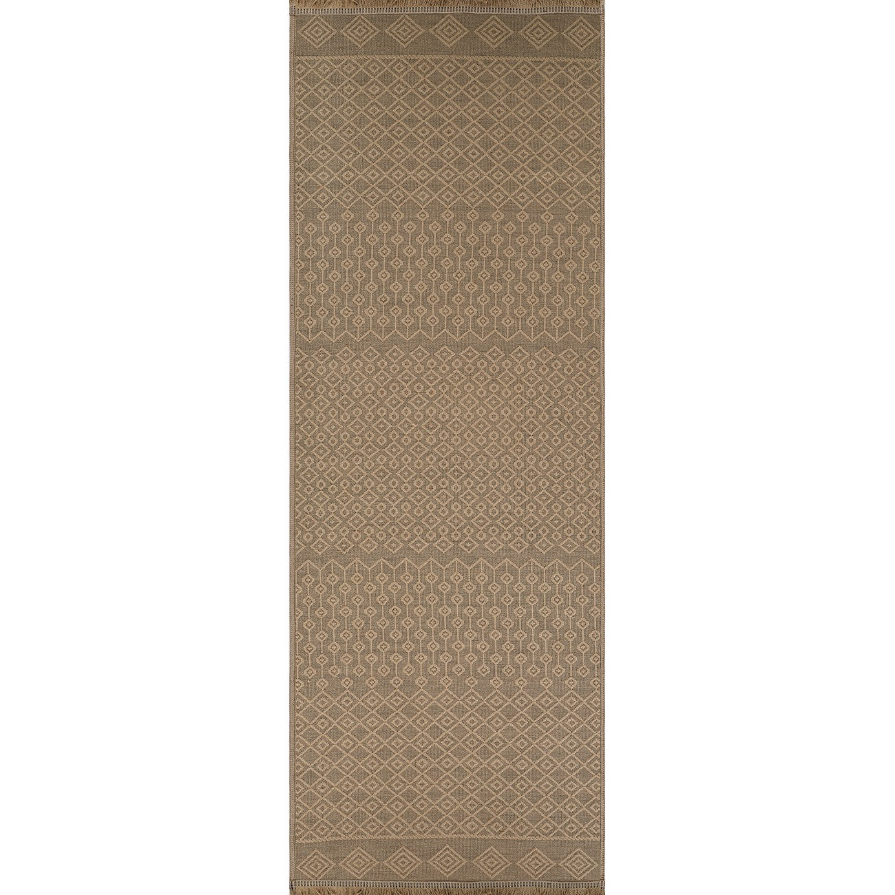 KASHVI Cottage Tan Machine Washable Jute Area Rug Flat
