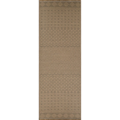 KASHVI Cottage Tan Machine Washable Jute Area Rug Flat