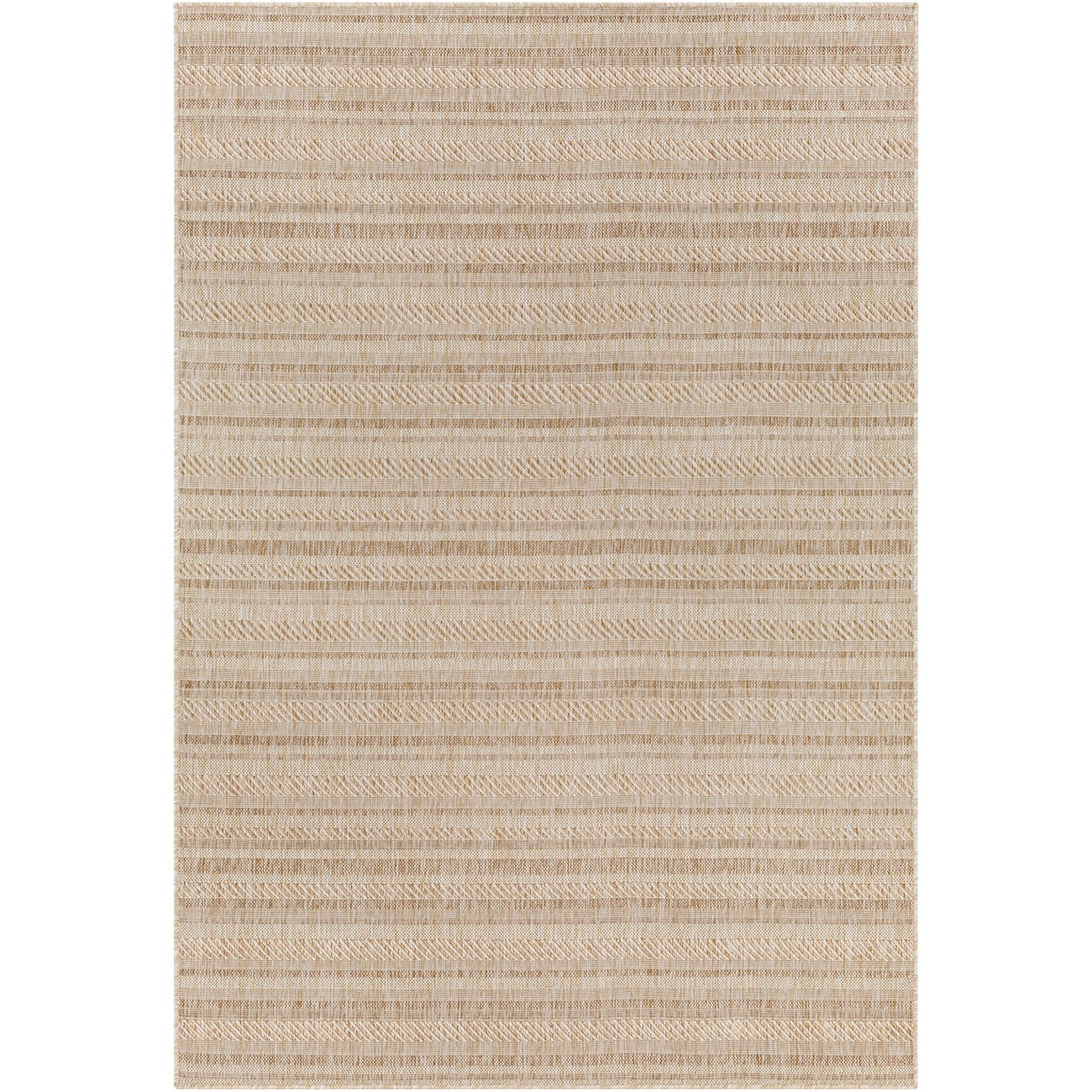 KAVITA Indoor & Outdoor Global Brown Area Rug Flat