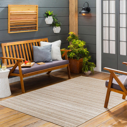 KAVITA Indoor & Outdoor Global Brown Area Rug Roomscene