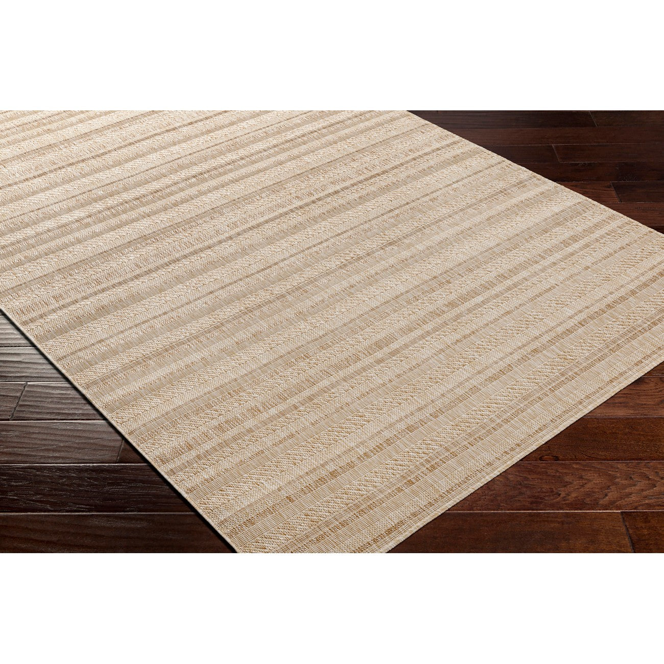 KAVITA Indoor & Outdoor Global Brown Area Rug Corner