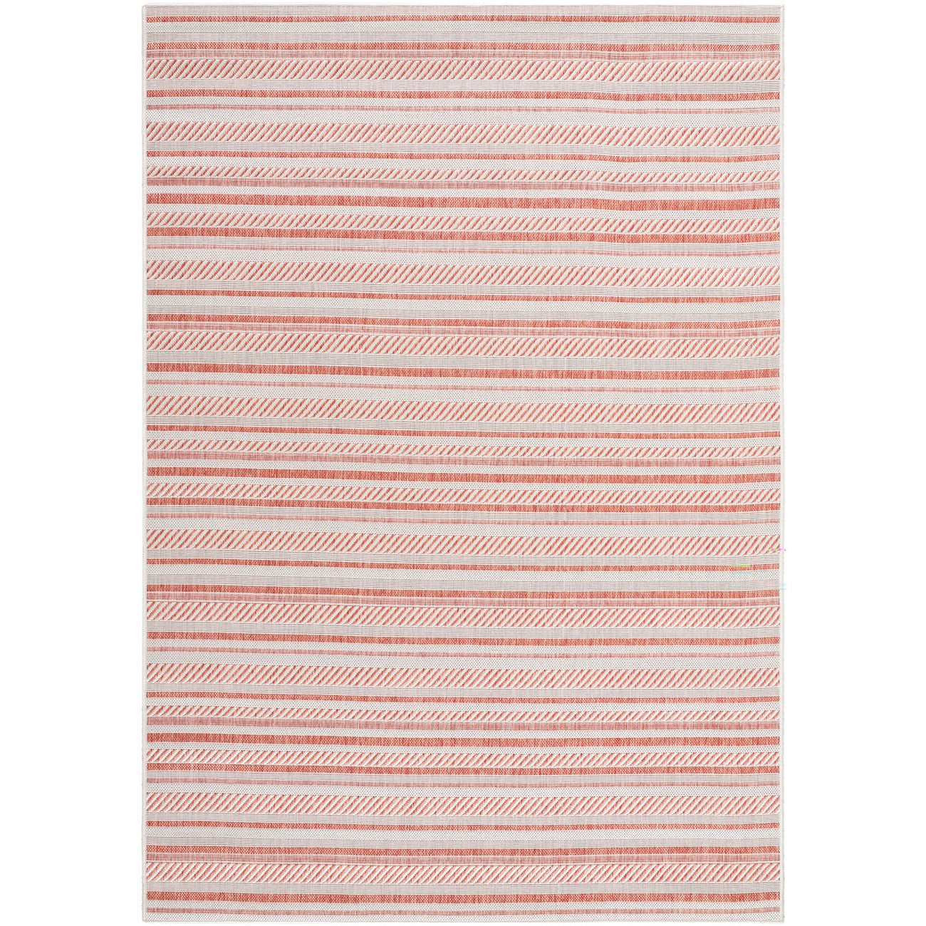 KAVITA Indoor & Outdoor Global Coral/Pink Area Rug Flat