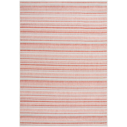 KAVITA Indoor & Outdoor Global Coral/Pink Area Rug Flat