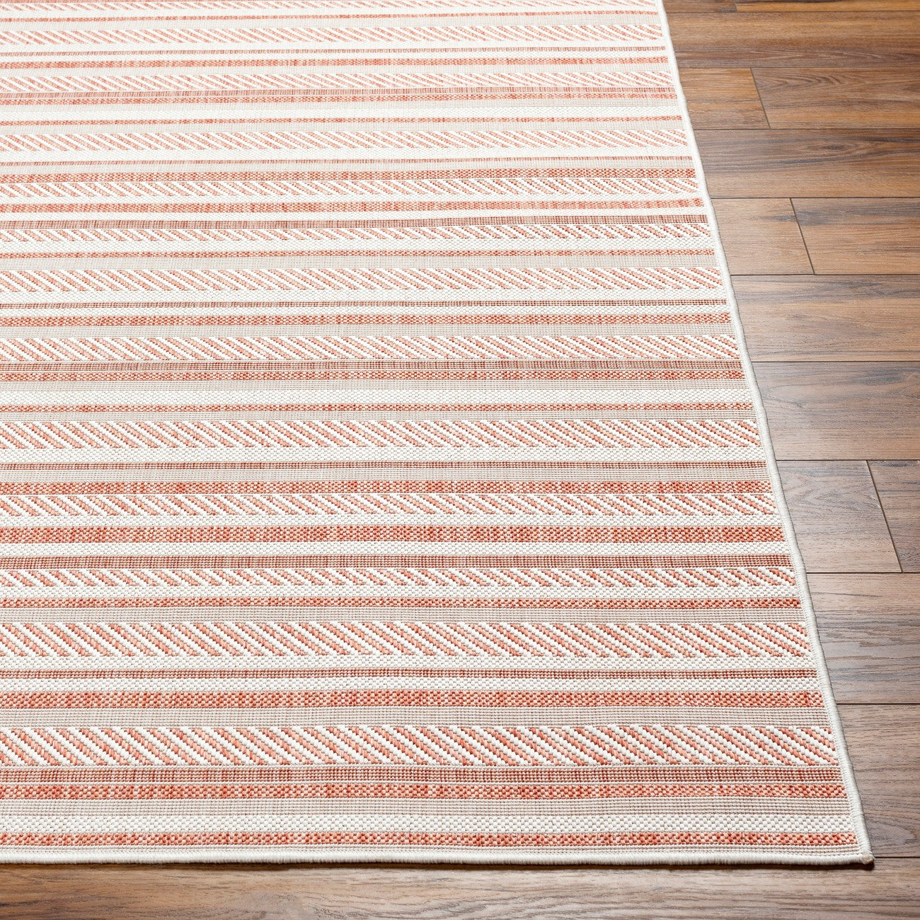 KAVITA Indoor & Outdoor Global Coral/Pink Area Rug Front