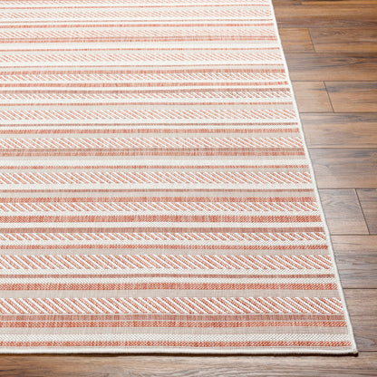 KAVITA Indoor & Outdoor Global Coral/Pink Area Rug Front