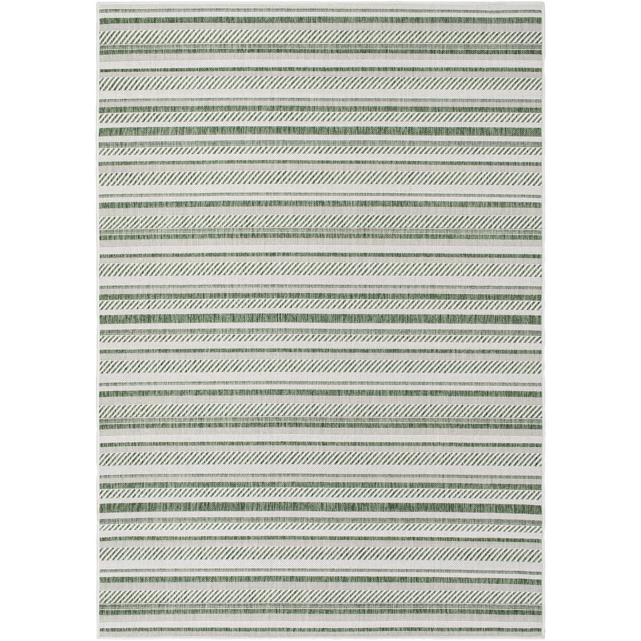 KAVITA Indoor & Outdoor Global Moss Green Area Rug Flat