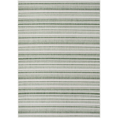 KAVITA Indoor & Outdoor Global Moss Green Area Rug Flat