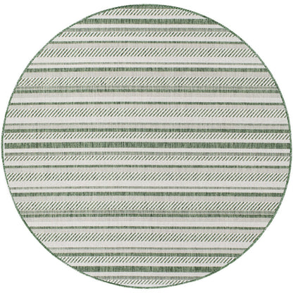 KAVITA Indoor & Outdoor Global Moss Green Area Rug Flat