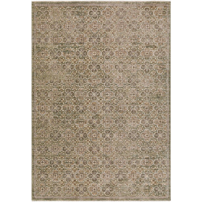 KENY Galey Alix x Livabliss Vintage Traditional Oriental Boho Brown/Olive Area Rug Flat