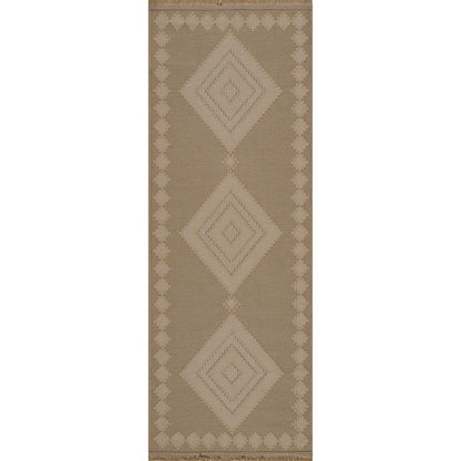 KEYURI Cottage Tan/Light Beige Machine Washable Jute Area Rug Flat