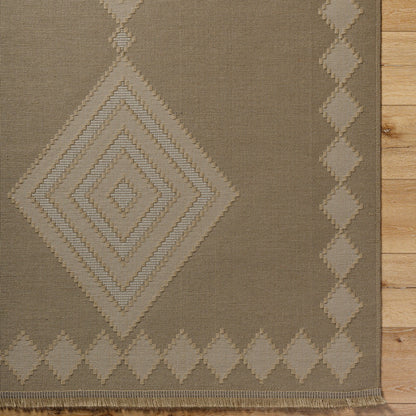 KEYURI Cottage Tan/Light Beige Machine Washable Jute Area Rug Overhead