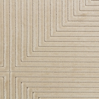 KIYOSHI Indoor & Outdoor Scandi Modern Beige Area Rug Swatch