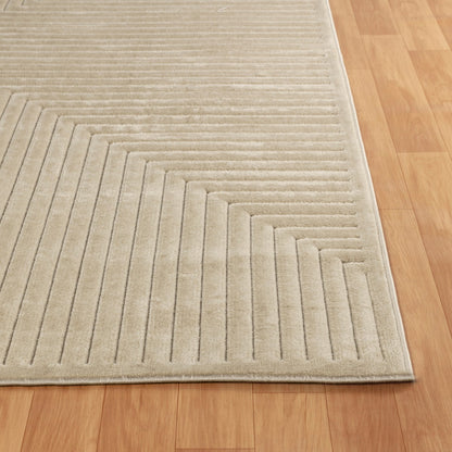 KIYOSHI Indoor & Outdoor Scandi Modern Beige Area Rug Front