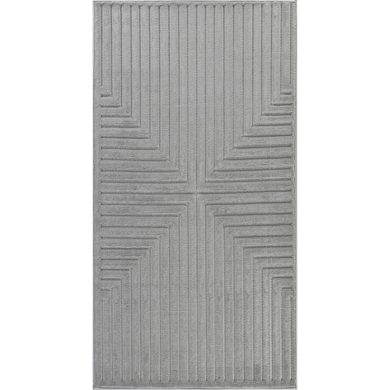 KIYOSHI Indoor & Outdoor Scandi Modern Grey Area Rug Flat