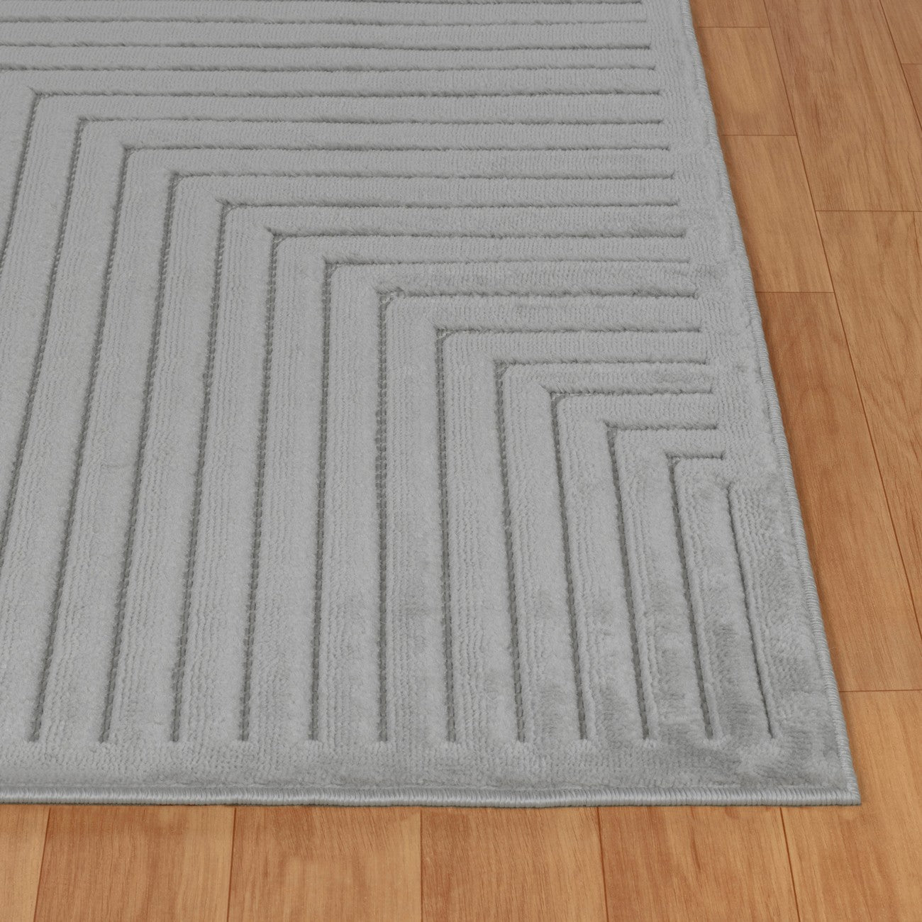 KIYOSHI Indoor & Outdoor Scandi Modern Grey Area Rug Front