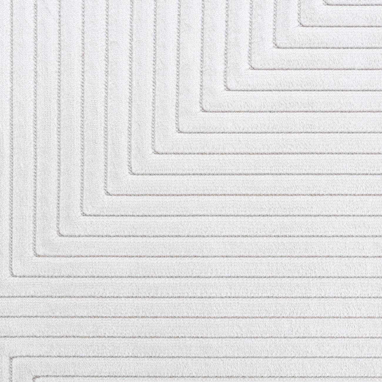 KIYOSHI Indoor & Outdoor Scandi Modern White Area Rug Swatch