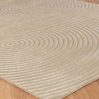 KOANA Indoor & Outdoor Scandi Modern Beige Area Rug Corner
