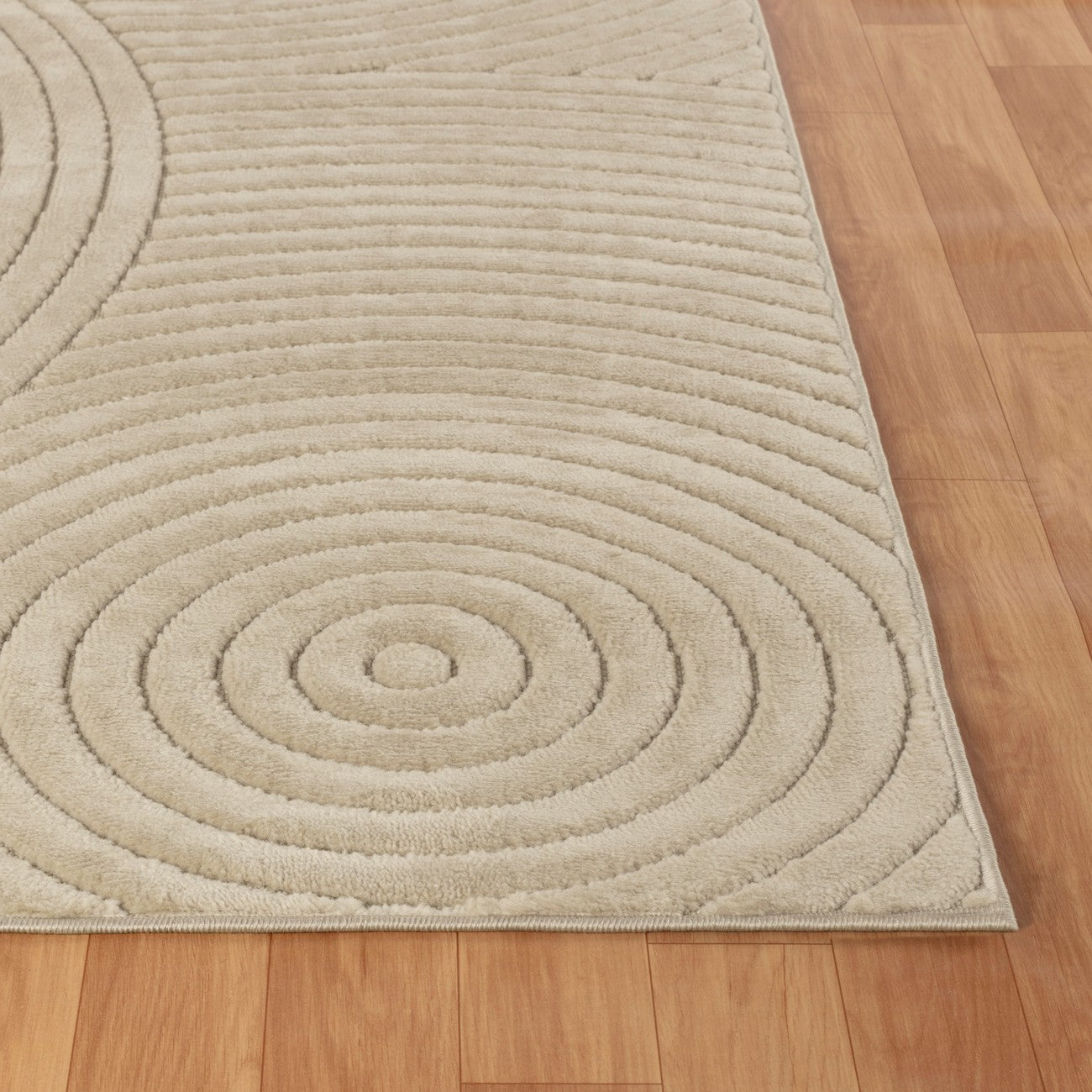 KOANA Indoor & Outdoor Scandi Modern Beige Area Rug Front