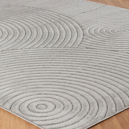 KOANA Indoor & Outdoor Scandi Modern Grey Area Rug Corner