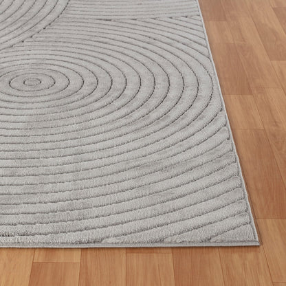 KOANA Indoor & Outdoor Scandi Modern Grey Area Rug Front