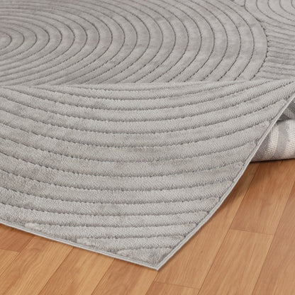 KOANA Indoor & Outdoor Scandi Modern Grey Area Rug Fold