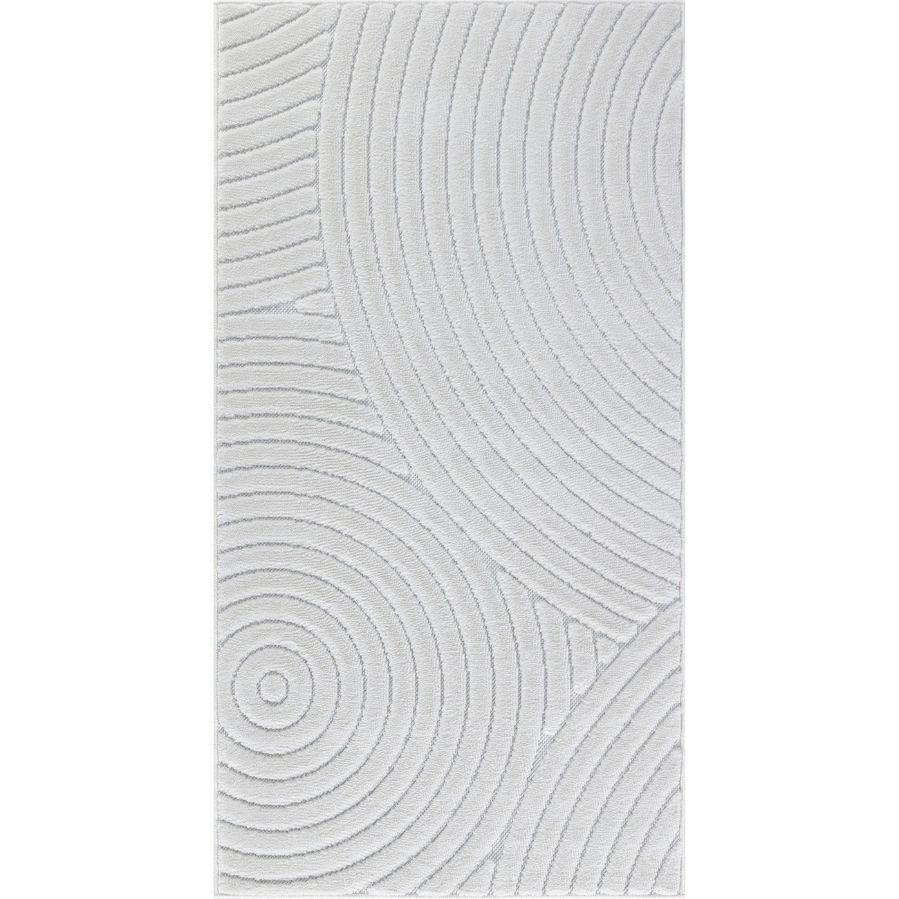 KOANA Indoor & Outdoor Scandi Modern White Area Rug Flat